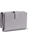 SMYTHSON SMYTHSON WOMAN GROSVENOR TEXTURED-LEATHER CONTINENTAL WALLET GRAY,3074457345620543806