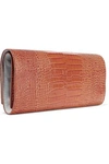 SMYTHSON MARA CROC-EFFECT LEATHER JEWELRY ROLL,3074457345620556711