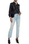 ALEXANDER WANG T CULT DISTRESSED HIGH-RISE STRAIGHT-LEG JEANS,3074457345620318127