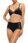 ERES PAROLES HIP HIP HIP LACE-TRIMMED STRETCH-CLOQUÉ BRA,3074457345620944153