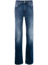 7 FOR ALL MANKIND FADED DETAIL STRAIGHT-LEG JEANS