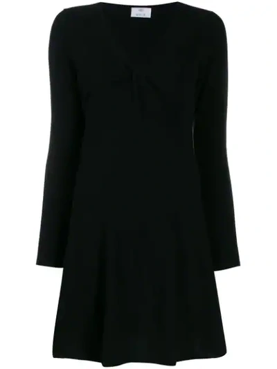 Allude Fine Knit Mini Dress In Black