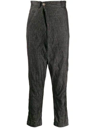 Transit Crease Effect Trousers In Black