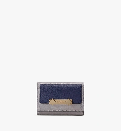 Mcm Dreifach Gefaltete Milano Mini-brieftasche In Arch Grey
