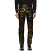 GIVENCHY GIVENCHY BLACK IRIDESCENT LEATHER TROUSERS