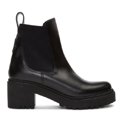 Moncler Women's Vera Block-heel Leather Chelsea Boots In Black