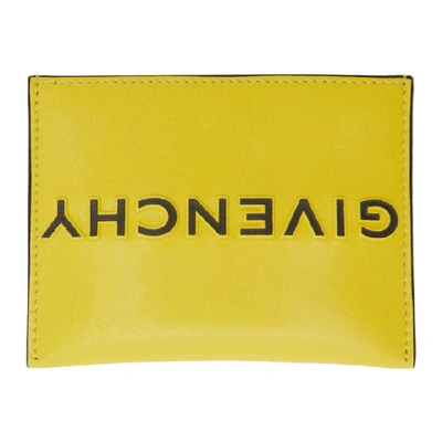 Givenchy Yellow & Black Reverse Logo Card Holder In Jaune/noir