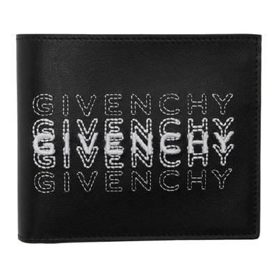 Givenchy 黑色刺绣徽标卡包 In Black