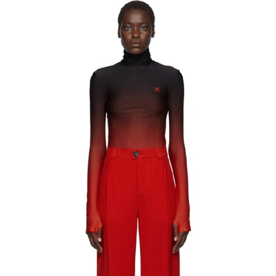 Kwaidan Editions Printed Ombré Stretch-jersey Top In Red