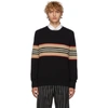 BURBERRY BLACK ICON STRIPE SWEATER