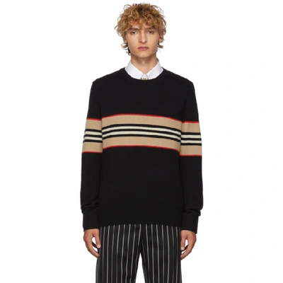 Burberry Cashmere Icon Stripe Sweater - 黑色 In Black