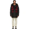WOOLRICH JOHN RICH AND BROS WOOLRICH BLACK AND RED DOWN BUFFALO WOOL JACKET