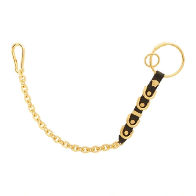 Versace Gold And Black Medusa Trouser Keychain In D41oh Neror
