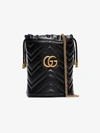 Gucci Gg Marmont 2.0 Mini Leather Bucket Bag In Black