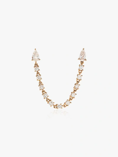 ANITA KO 18K ROSE GOLD DOUBLE PIERCING DIAMOND LOOP EARRING,AKDBLP14015245