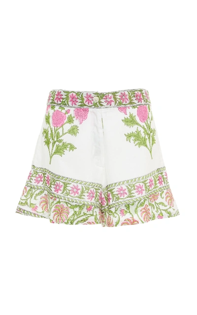 Juliet Dunn High-rise Print Cotton Short In White