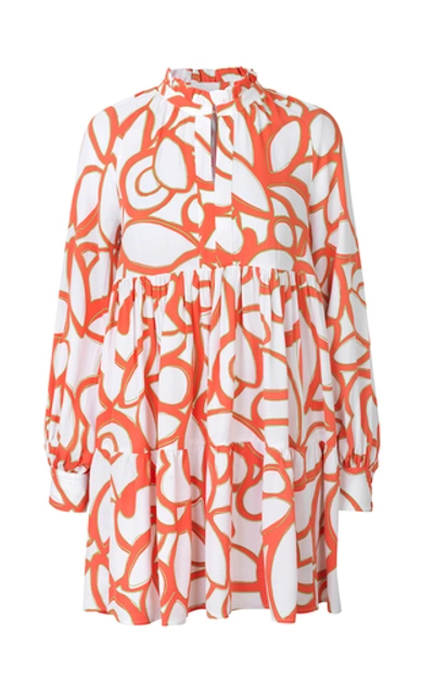 Stine Goya Jasmine Printed Long-sleeve Dress In White