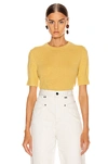 Jil Sander Short Sleeve Sweater Top In Medium Yellow