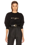 GIVENCHY GIVENCHY CROPPED OVERSIZED SWEATSHIRT IN BLACK,GIVE-WK39
