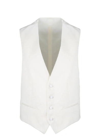 Z Zegna Men's White Wool Vest