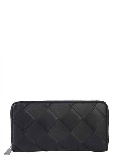 Bottega Veneta Zip-up Wallet In Black