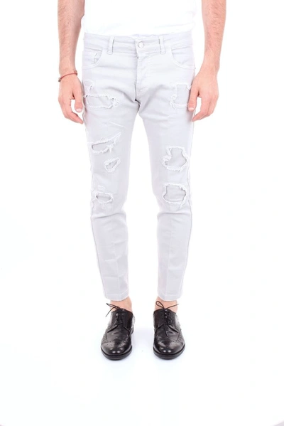 Entre Amis Men's White Cotton Jeans