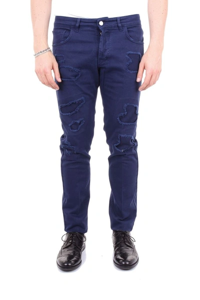 Entre Amis Men's P168177449l04blue Blue Cotton Jeans