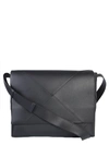 BOTTEGA VENETA BLACK LEATHER SHOULDER BAG,578352VBIU01000