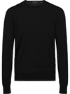Prada Combed Wool Crewneck In Black