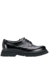 PRADA PRADA MEN'S BLACK LEATHER LACE-UP SHOES,2EE306B4LF0002 10.5