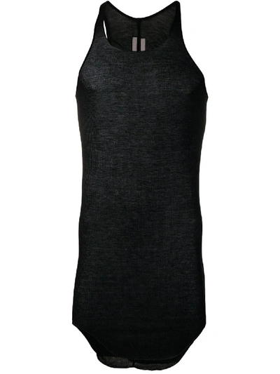 Rick Owens Black Viscose Tank Top