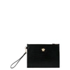 VERSACE BLACK LEATHER POUCH,DP85102DCOV5D41OH