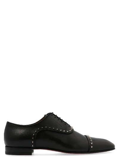 Christian Louboutin Black Leather Lace-up Shoes