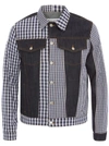 Jw Anderson Gingham Patchwork Denim Jacket In Blue