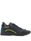 DSQUARED2 BLACK LEATHER SNEAKERS,SNM040430802073M778