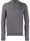 Zanone Virgin Wool Blend Polo Shirt In Grey