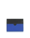 BALMAIN BLUE LEATHER CARD HOLDER,SM1M022LGGESBC