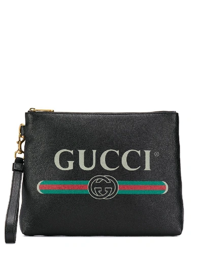 Gucci Black Leather Clutch