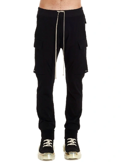 Rick Owens Cotton-blend Cargo Trousers In Black