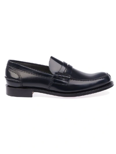 Church's Turnbridge High Shine Penny Loafers In Blue