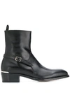 ALEXANDER MCQUEEN ALEXANDER MCQUEEN MEN'S BLACK LEATHER ANKLE BOOTS,575446WHW811081 39