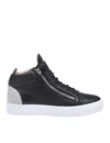 GIUSEPPE ZANOTTI BLACK LEATHER SNEAKERS,RU90023001