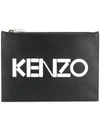KENZO BLACK LEATHER POUCH,F855PM502L4699