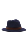 BORSALINO BORSALINO MEN'S BLUE LEATHER HAT,3900600410 58