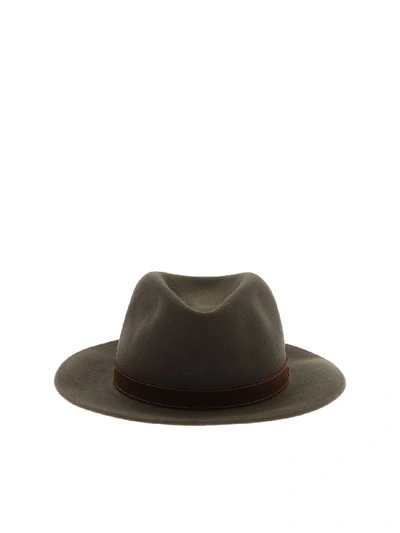 Borsalino Brown Leather Hat