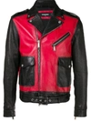 DSQUARED2 RED LEATHER OUTERWEAR JACKET,S74AM0896SY1343961