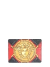 VERSACE RED LEATHER CARD HOLDER,DPN2467DSA07K016H