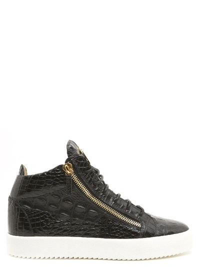 Giuseppe Zanotti Black Leather Hi Top Sneakers