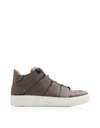 ERMENEGILDO ZEGNA GREY LEATHER HI TOP SNEAKERS,LHOXYA2891XWEY