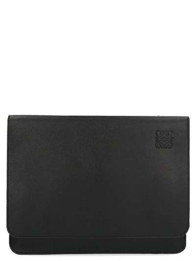 Loewe Black Leather Messenger Bag
